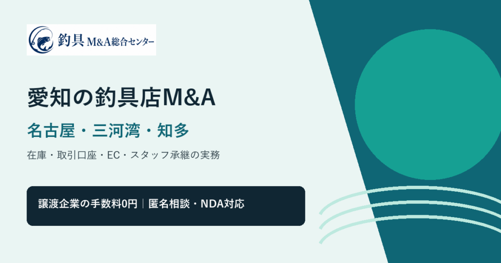 愛知の釣具店M&Aで名古屋・知多半島・三河湾の商圏と在庫承継を整理するアイキャッチ